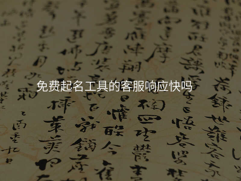 免费起名工具的客服响应快吗