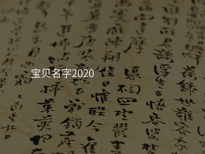 宝贝名字2020