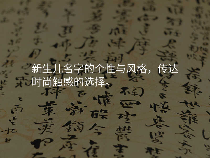 新生儿名字的个性与风格,传达时尚触感的选择。