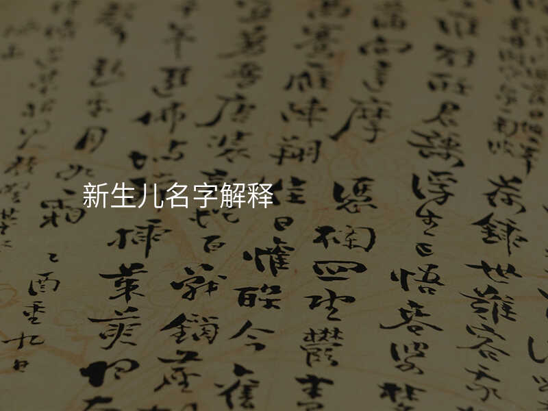 新生儿名字解释