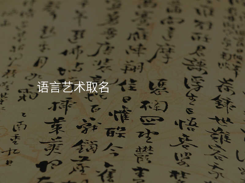 语言艺术取名