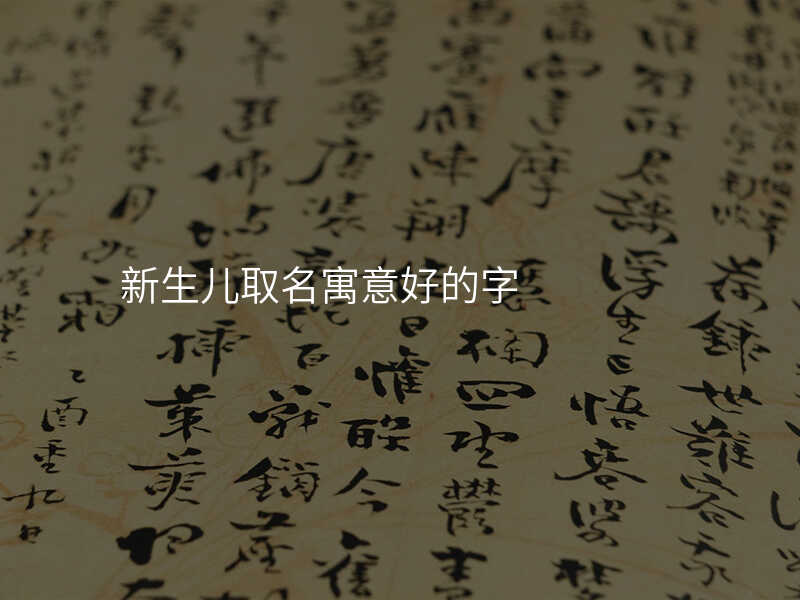 新生儿取名寓意好的字