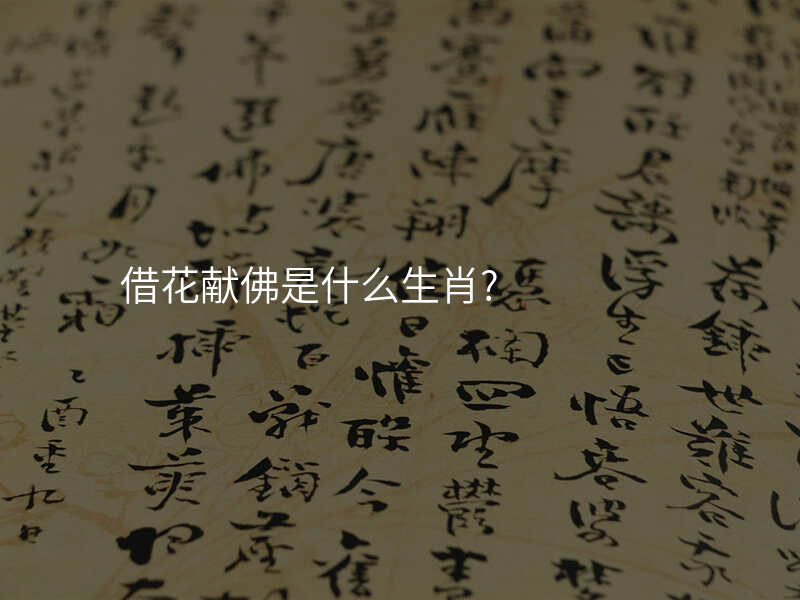 借花献佛是什么生肖?