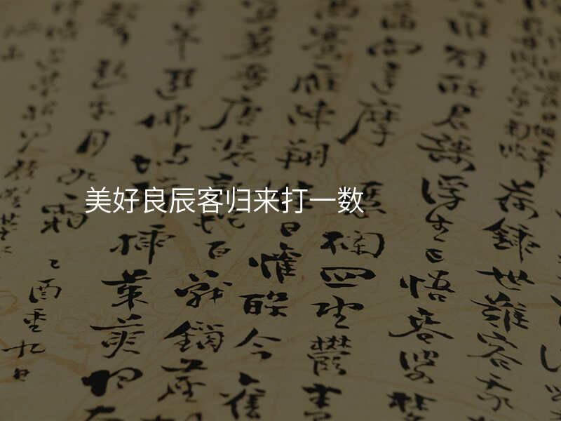 美好良辰客归来打一数