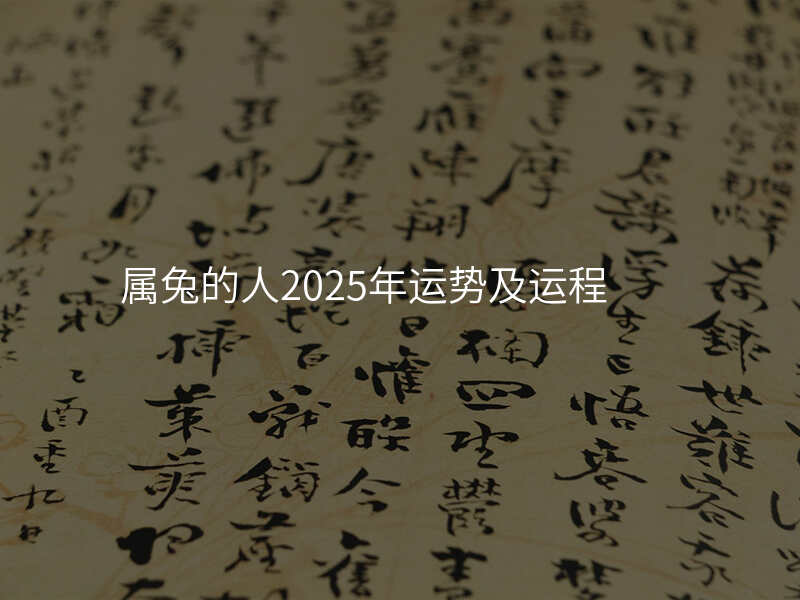 属兔的人2025年运势及运程
