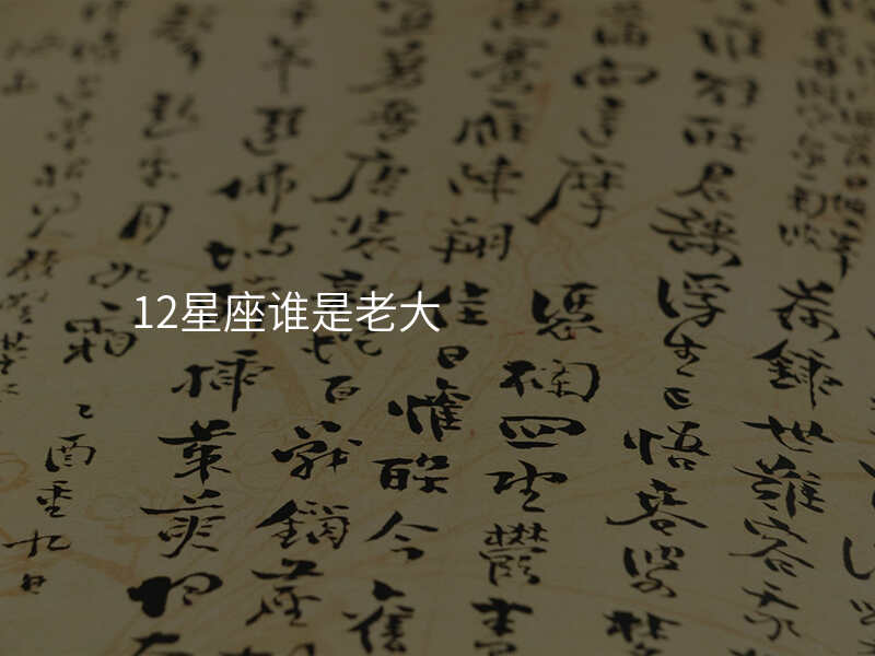 12星座谁是老大