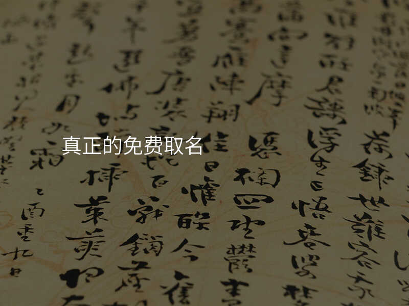 真正的免费取名