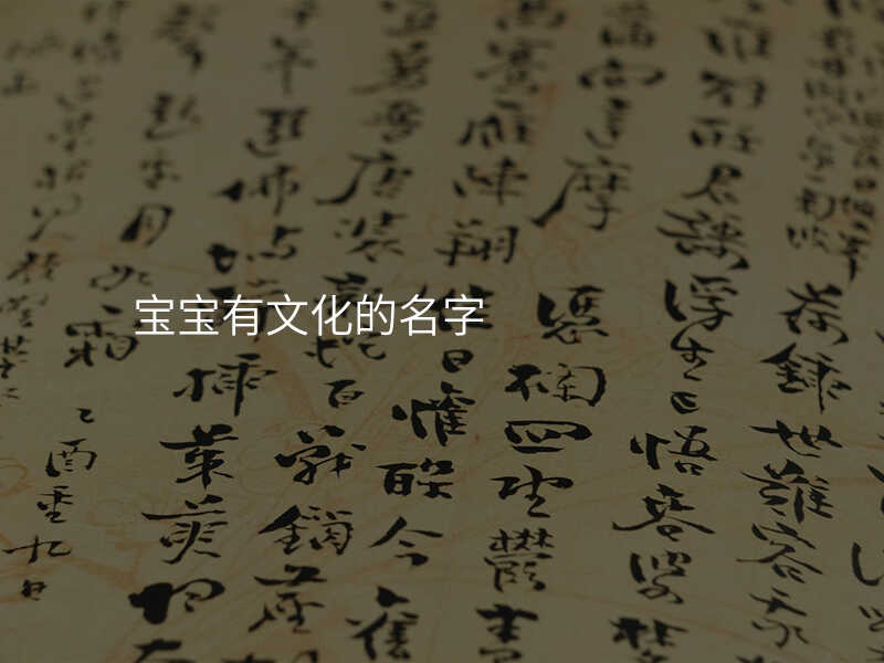 宝宝有文化的名字
