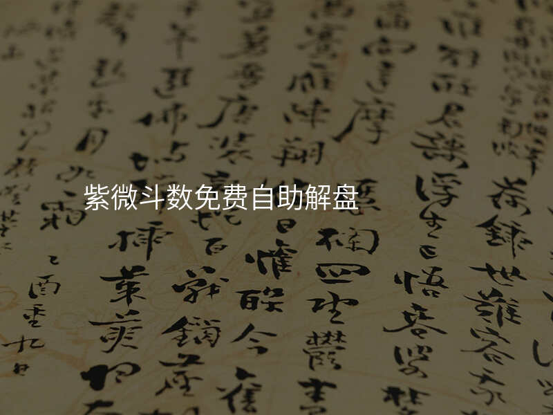 紫微斗数免费自助解盘