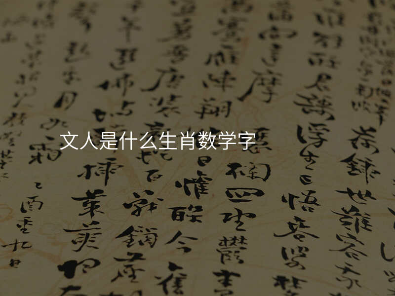 文人是什么生肖数学字