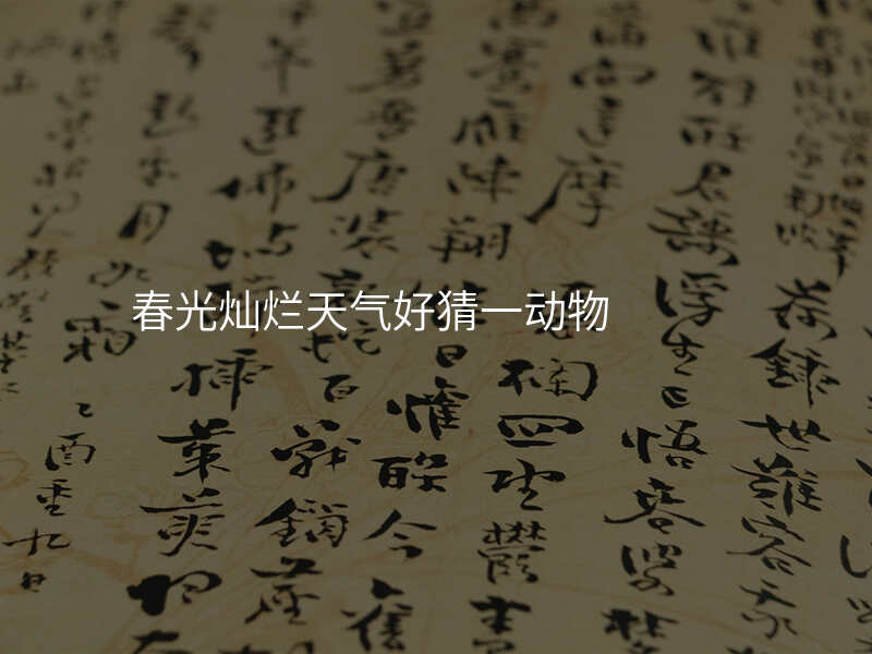 春光灿烂天气好猜一动物