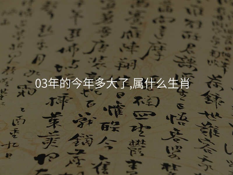 03年的今年多大了,属什么生肖