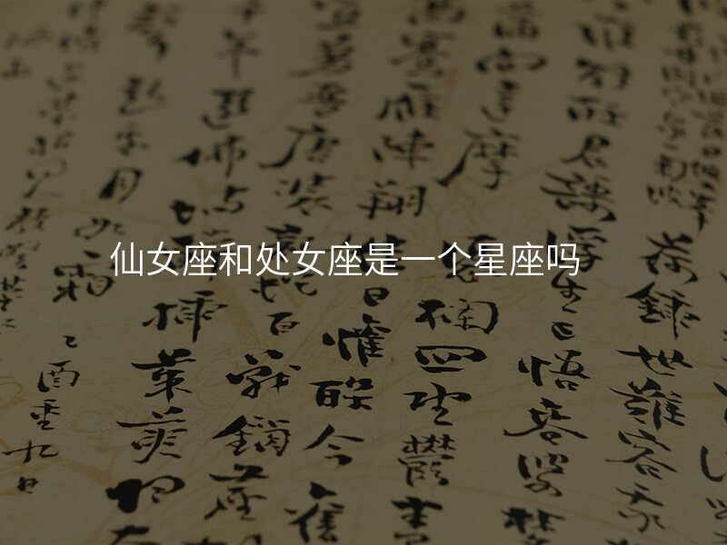 仙女座和处女座是一个星座吗
