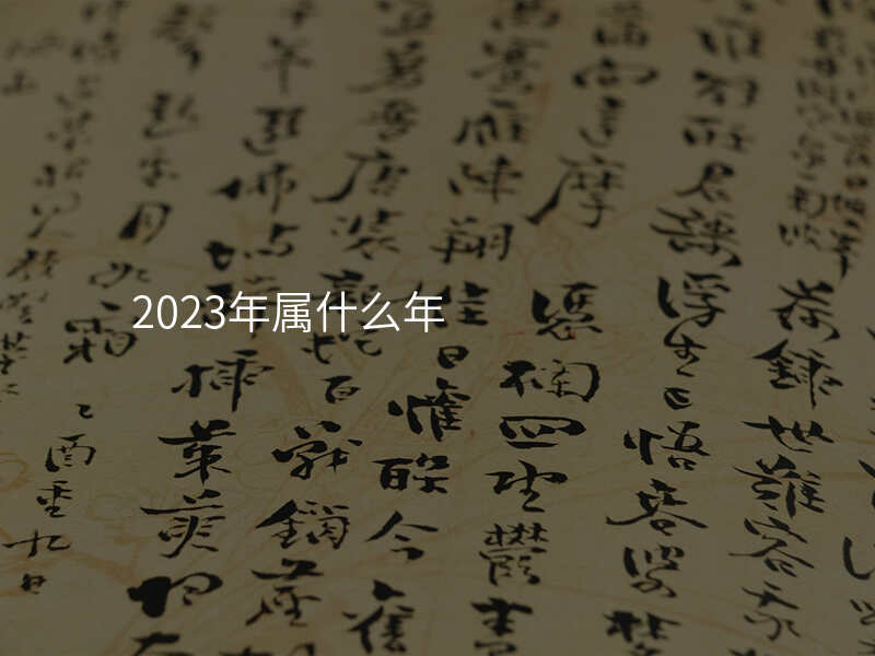 2023年属什么年