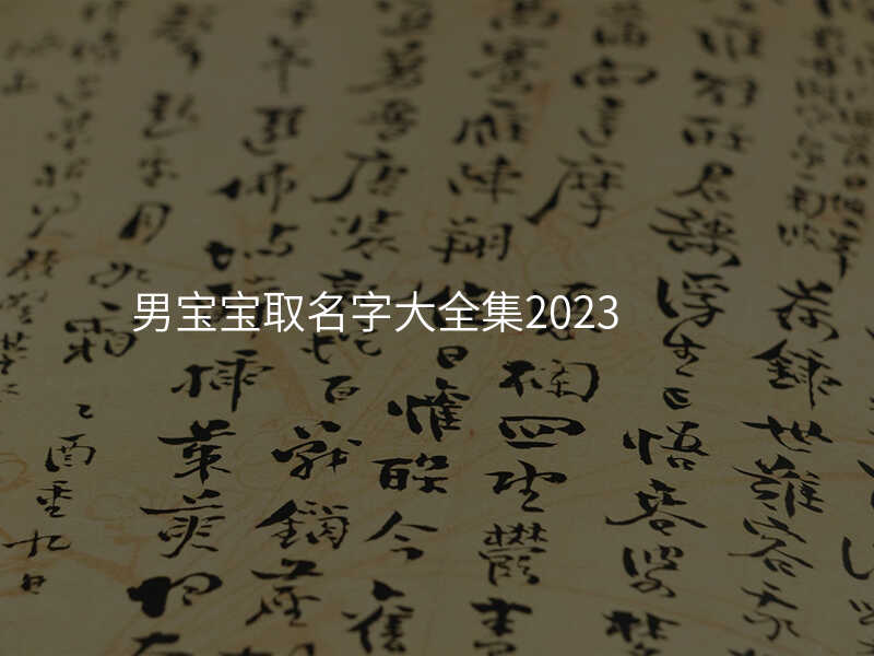 男宝宝取名字大全集2023