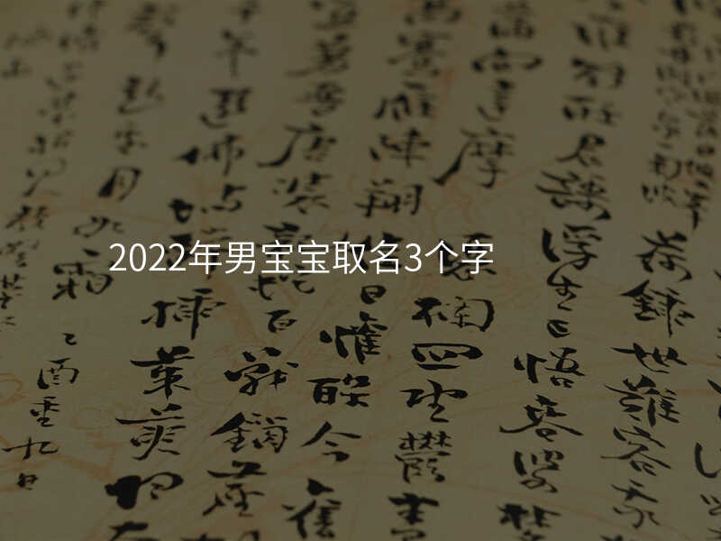 2022年男宝宝取名3个字