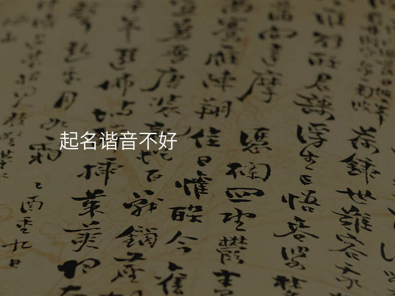 起名谐音不好