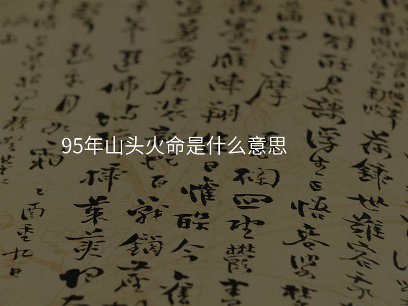 95年山头火命是什么意思