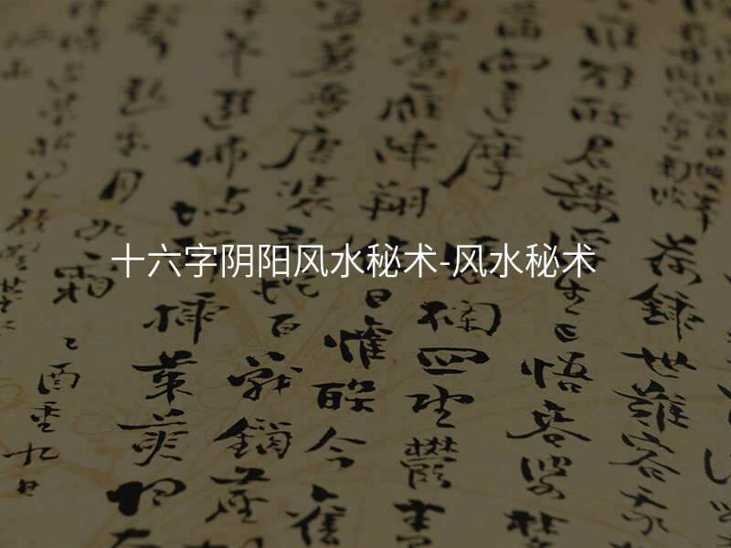 十六字阴阳风水秘术-风水秘术