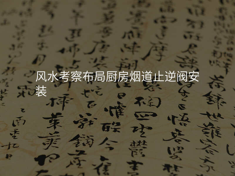 风水考察布局厨房烟道止逆阀安装
