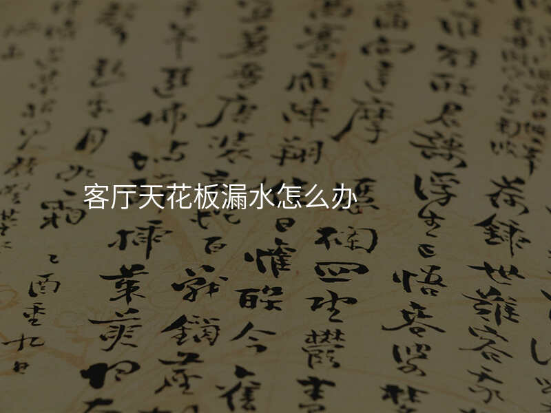 客厅天花板漏水怎么办