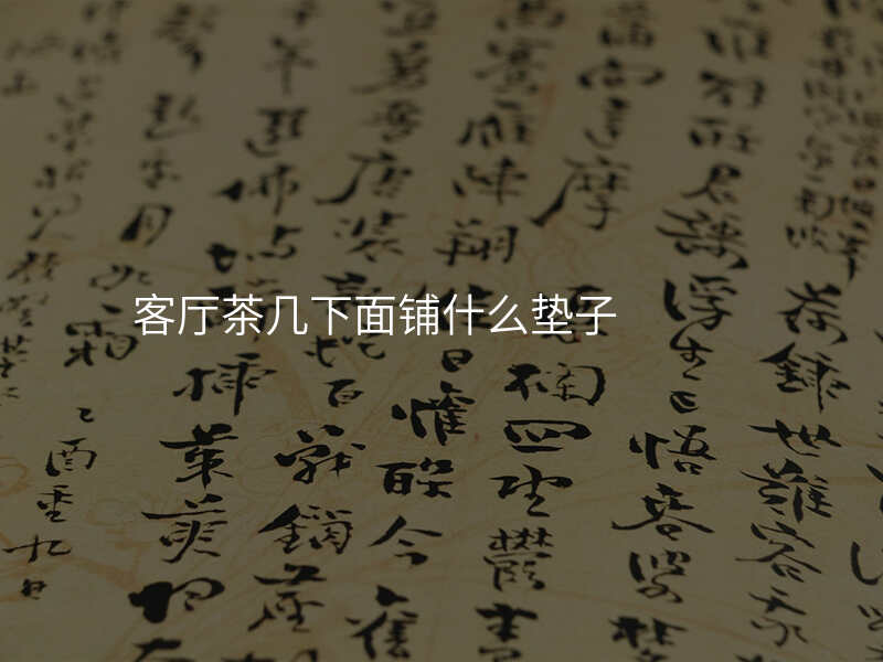 客厅茶几下面铺什么垫子