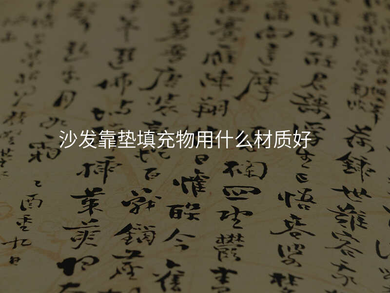 沙发靠垫填充物用什么材质好