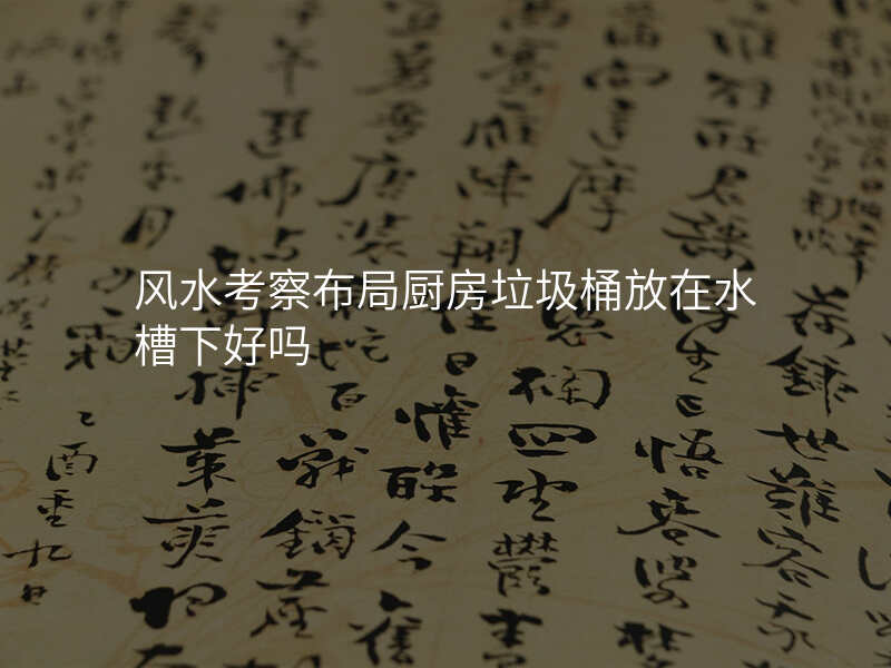 风水考察布局厨房垃圾桶放在水槽下好吗