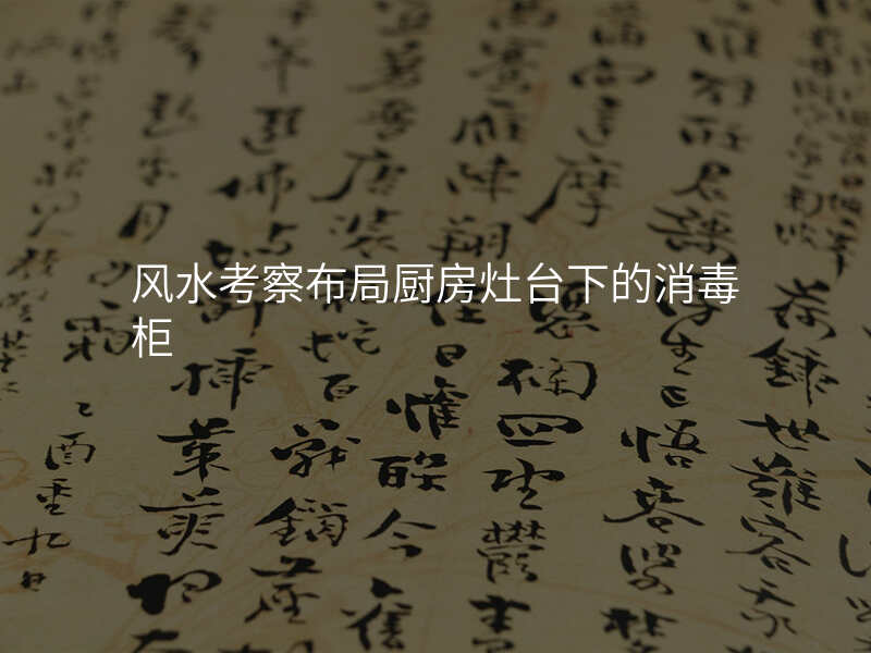 风水考察布局厨房灶台下的消毒柜