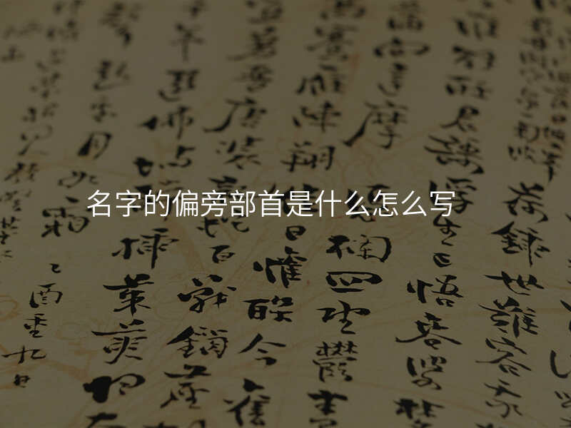 名字的偏旁部首是什么怎么写