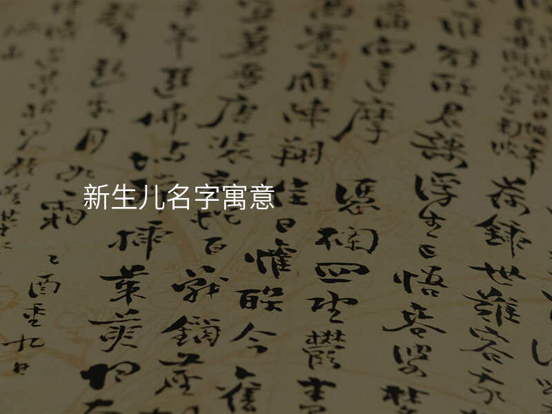 新生儿名字寓意