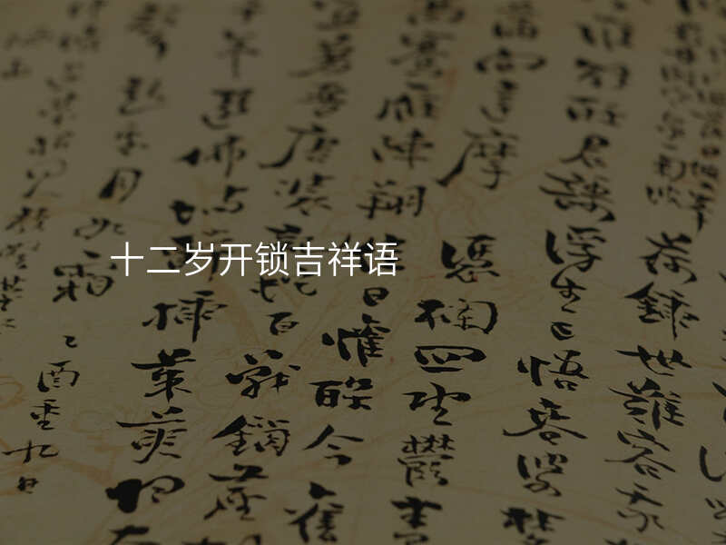 十二岁开锁吉祥语
