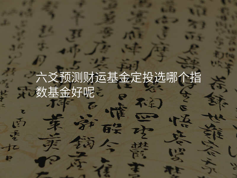 六爻预测财运基金定投选哪个指数基金好呢