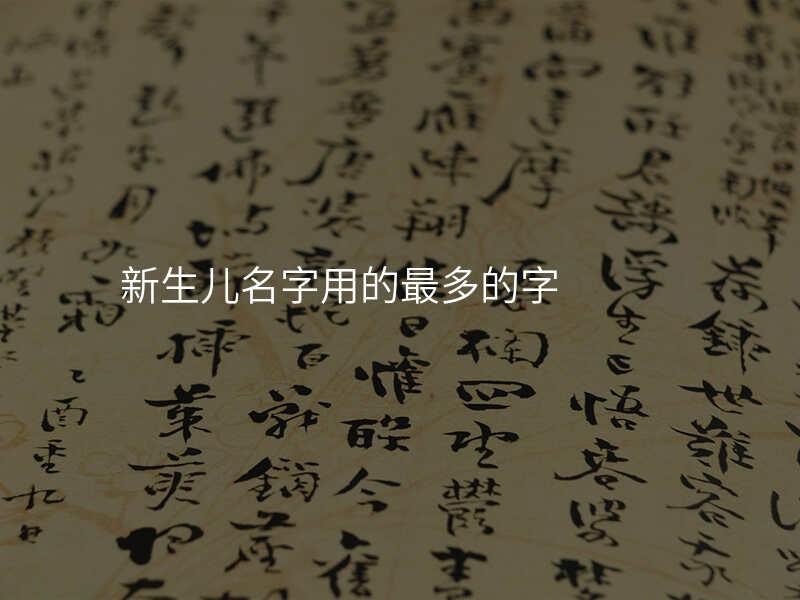 新生儿名字用的最多的字
