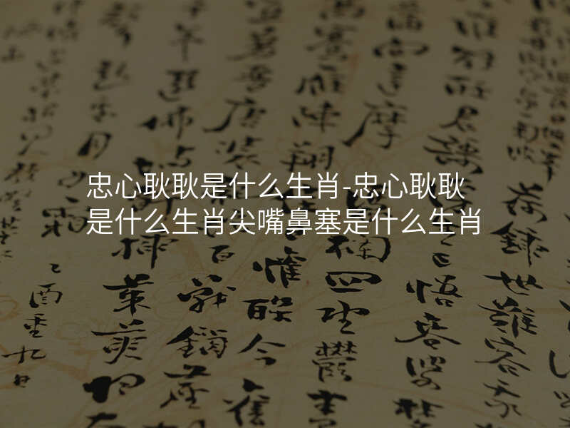 忠心耿耿是什么生肖-忠心耿耿是什么生肖尖嘴鼻塞是什么生肖