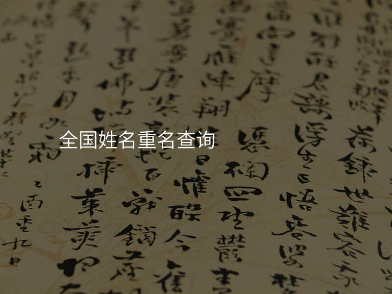全国姓名重名查询
