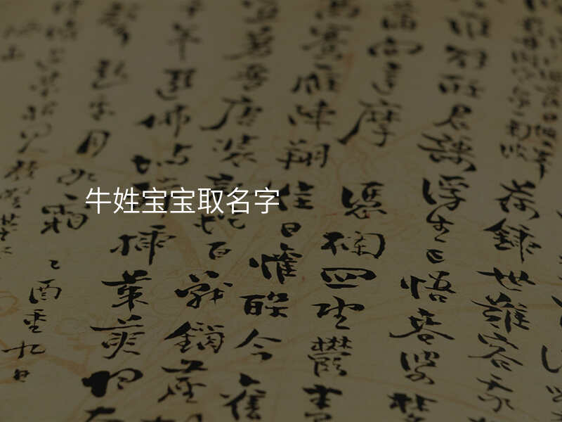 牛姓宝宝取名字