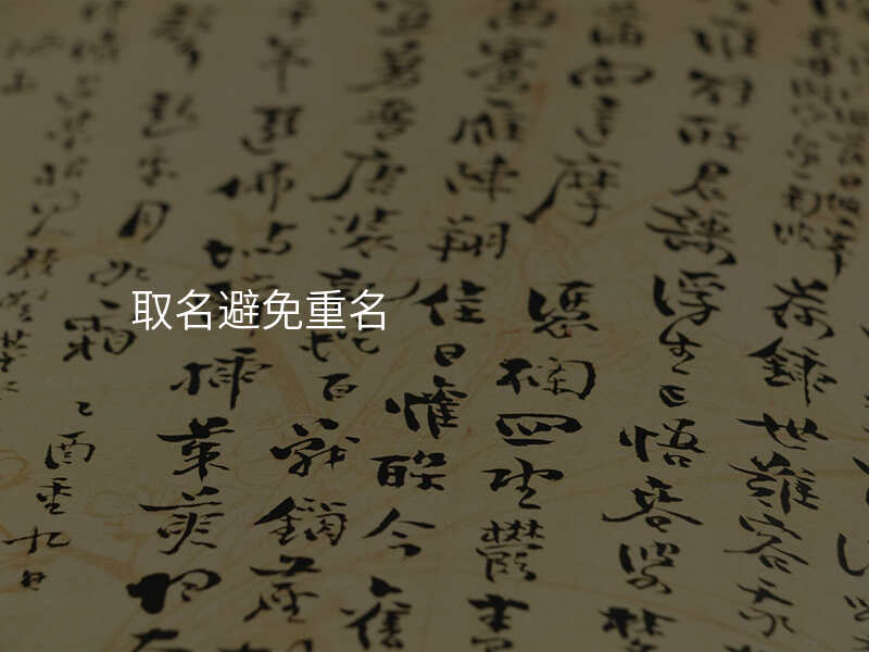 取名避免重名