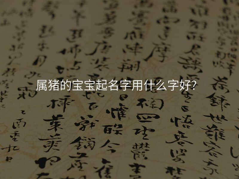 属猪的宝宝起名字用什么字好?