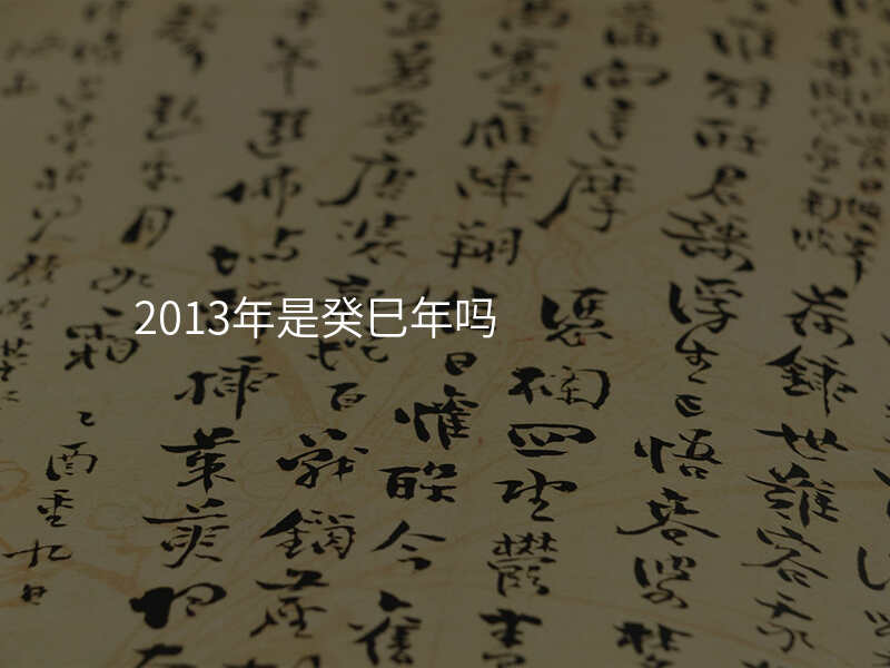2013年是癸巳年吗