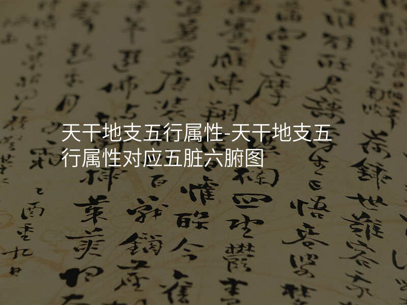 天干地支五行属性-天干地支五行属性对应五脏六腑图