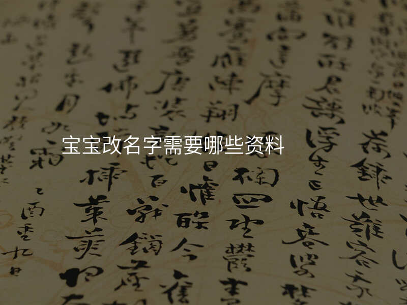 宝宝改名字需要哪些资料