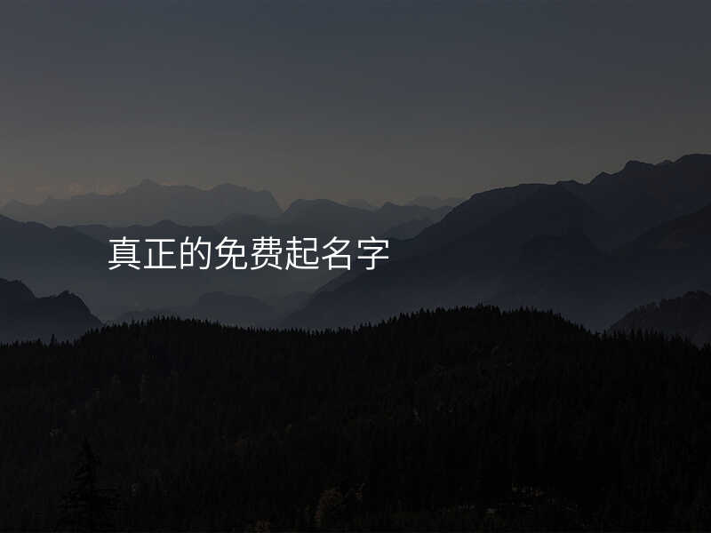 真正的免费起名字