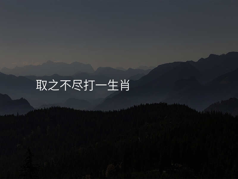取之不尽打一生肖