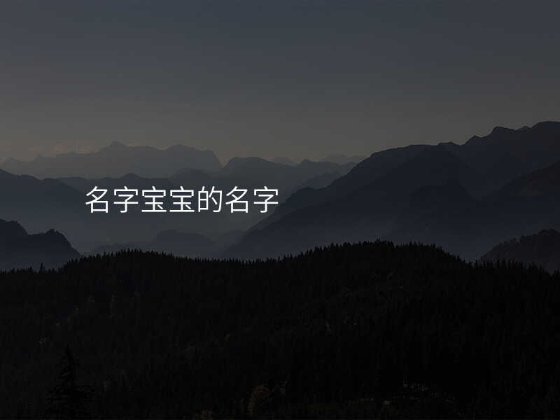 名字宝宝的名字