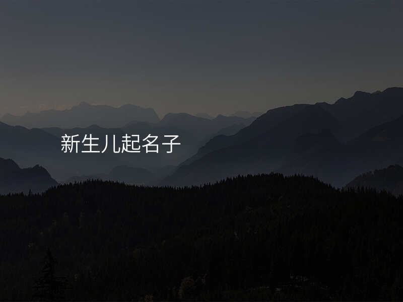 新生儿起名子