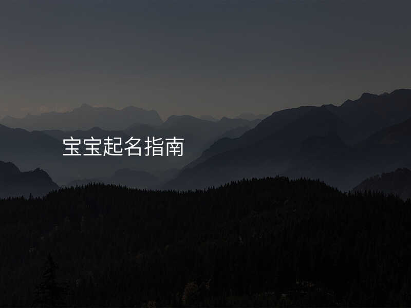 宝宝起名指南