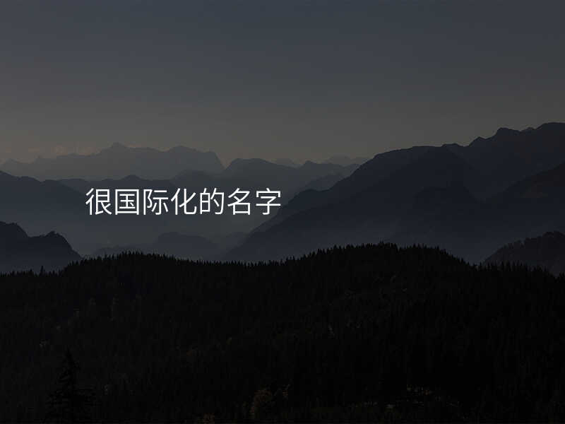 很国际化的名字