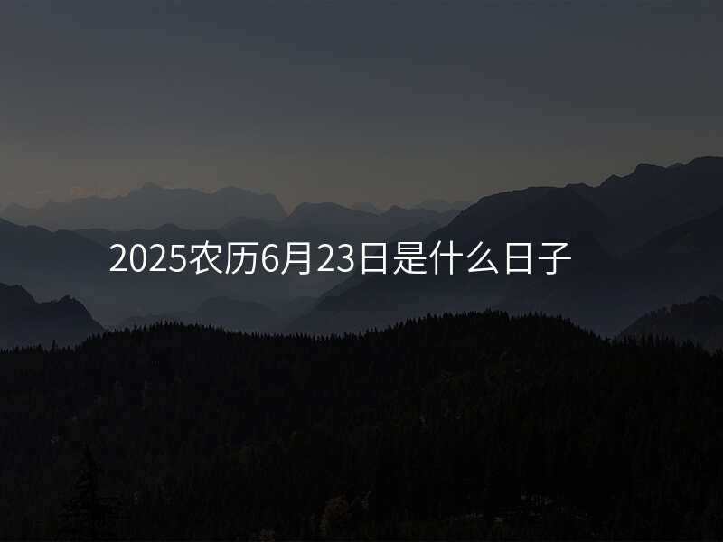 2025农历6月23日是什么日子