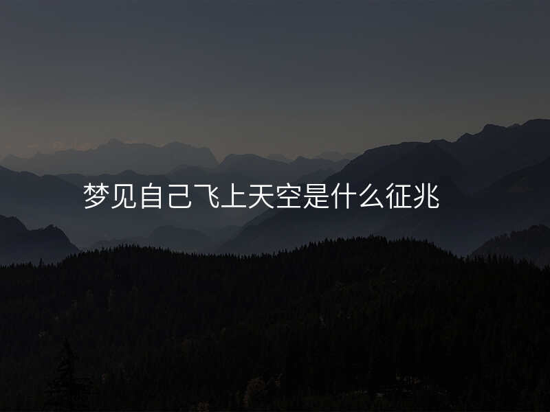 梦见自己飞上天空是什么征兆